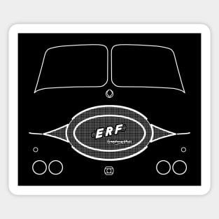 ERF KV classic 1950s lorry white outline graphic Sticker